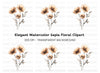 Sepia Flowers Bouquet Clipart Bundle