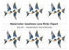 Flying Swallows Clipart Bundle