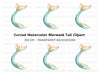 Colorful Mermaid Tail Clipart Bundle