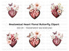Floral Anatomical Heart Clipart Bundle