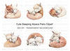 Cute Alpaca Family Clipart Bundle