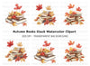 Autumn Books and Leaves Clipart Bundle