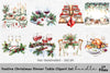 Christmas Dinner Table Setting Clipart Bundle