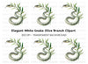 Green Snake with Olive Branch Clipart Bundle