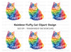Rainbow Fluffy Cat Clipart Bundle