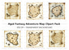 Vintage Treasure Maps Clipart Bundle