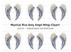 Grey Angel Wings Clipart Bundle