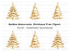 Golden Christmas Tree Clipart Bundle