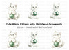 Cute White Christmas Cats Clipart Bundle