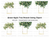 Green Apple Tree Swing Clipart Bundle