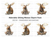 Cute Moose Sitting Clipart Bundle