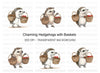 Hedgehogs Carrying Baskets Clipart Bundle