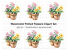 Charming Potted Pansies Clipart Bundle