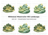 Green Hills Landscape Clipart Bundle
