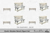 Rustic Wooden Bench Clipart Bundle
