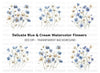 Blue and White Floral Clipart Bundle