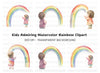 Girls Looking at Rainbow Clipart Bundle