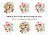 Vibrant Assorted Round Buttons Clipart Bundle