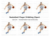 Basketball Player Dribbling Clipart Bundle