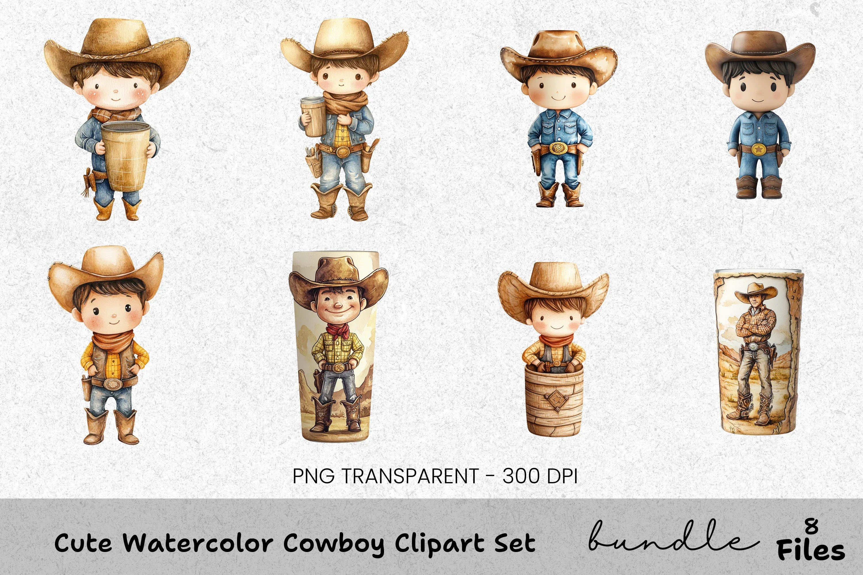 Cute Cowboy Clipart Bundle