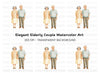 Happy Elderly Couple Clipart Bundle