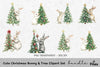 Cute Christmas Bunny Tree Clipart Bundle