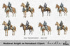 Medieval Knight on Horseback Clipart Bundle