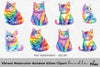 Vibrant Rainbow Kitten Clipart Bundle