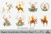 Christmas Fairies Riding Reindeer Clipart Bundle