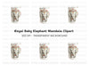 Boho Elephant Mandala Clipart Bundle