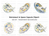 Astronaut in Capsule Clipart Bundle
