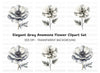 Elegant Anemone Flower Clipart Bundle