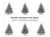 Patriotic Christmas Tree Clipart Bundle