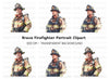 Diverse Firefighter Clipart Bundle