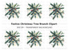 Christmas Pine Branch with Lights Clipart Bundle