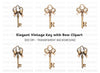 Elegant Vintage Skeleton Keys Clipart Bundle