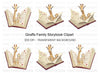 Giraffe Family Pop Up Book Clipart Bundle