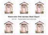 Pink Cottage Door with Blooming Vines Clipart Bundle