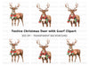 Christmas Reindeer with Scarves Clipart Bundle