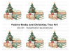 Christmas Tree and Books Clipart Bundle