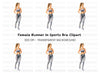 Female Runner Athletic Woman Clipart Bundle