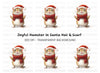 Festive Hamster in Santa Hat and Scarf Clipart Bundle