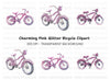 Sparkling Pink Bicycle Clipart Bundle