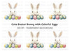 Cute White Easter Bunny Clipart Bundle