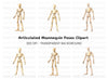Wooden Mannequin Pose Figure Clipart Bundle