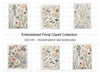 Elegant Embroidered Floral Clipart Bundle
