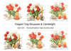 Elegant Tulip Candle Dinner Clipart Bundle