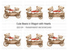 Teddy Bears in Wooden Wagon Clipart Bundle