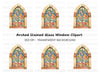 Gothic Stained Glass Window Clipart Bundle