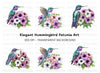 Hummingbirds with Petunia Flowers Clipart Bundle